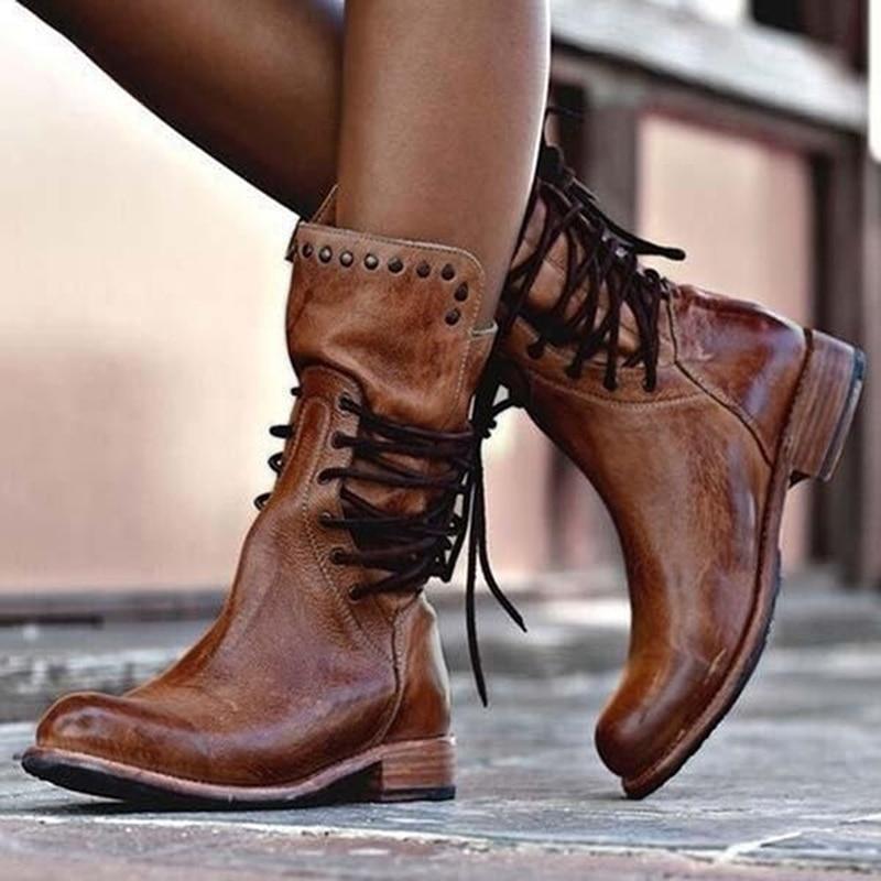Alisha | Leather Orthopedic Boots with Laces