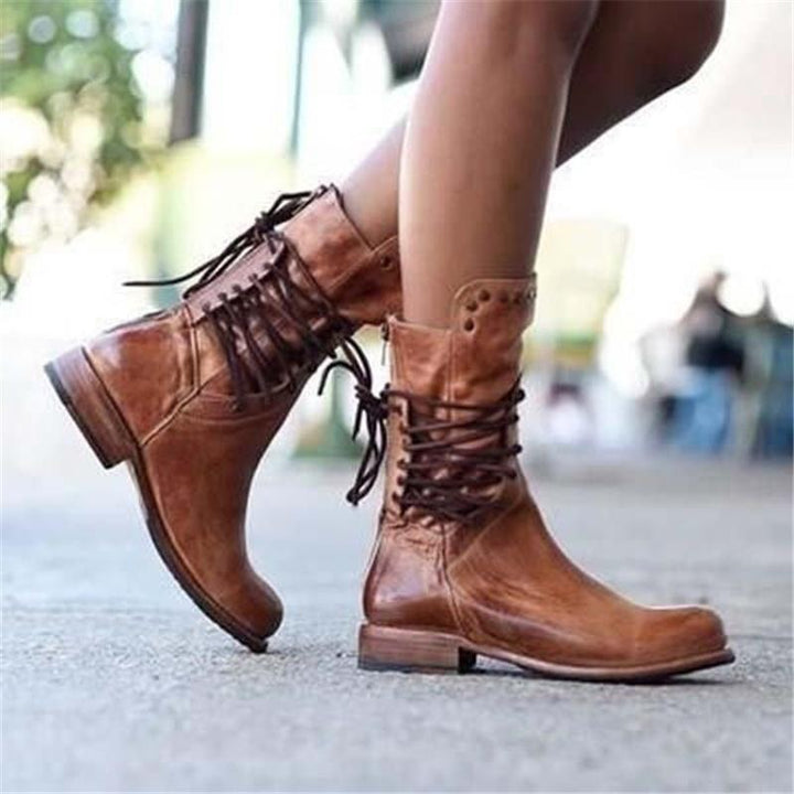 Alisha | Leather Orthopedic Boots with Laces