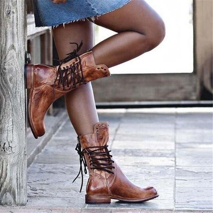 Alisha | Leather Orthopedic Boots with Laces
