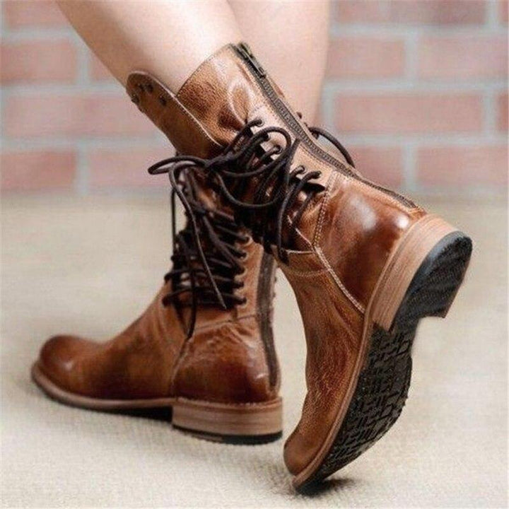 Alisha | Leather Orthopedic Boots with Laces