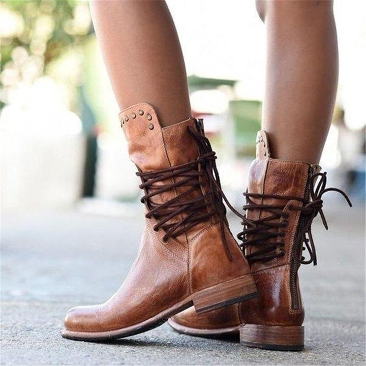 Alisha | Leather Orthopedic Boots with Laces