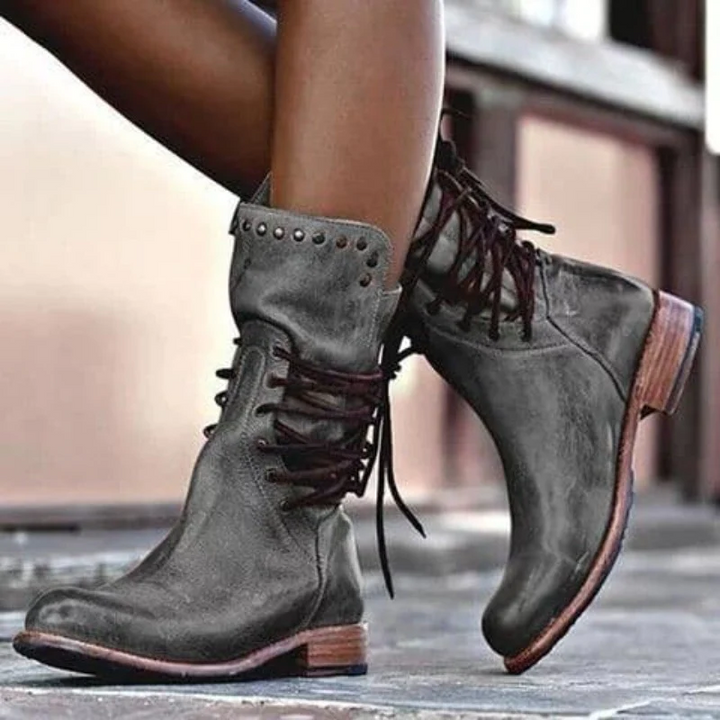 Alisha | Leather Orthopedic Boots with Laces
