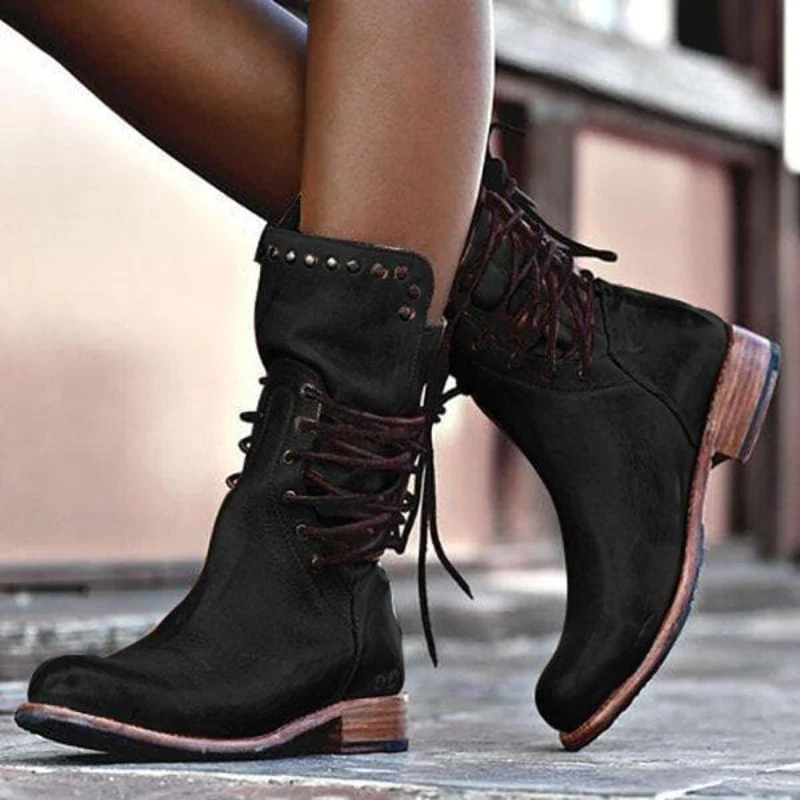 Alisha | Leather Orthopedic Boots with Laces
