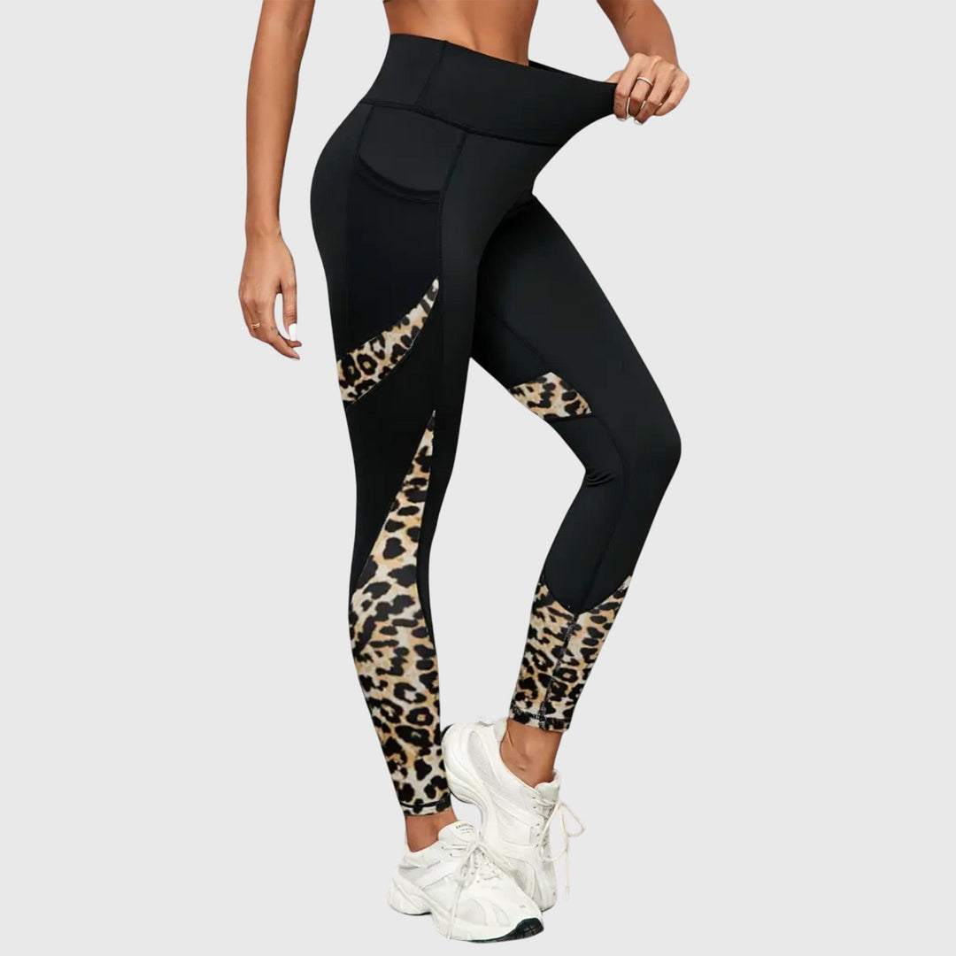 High-Waisted Leopard Print Workout Pants