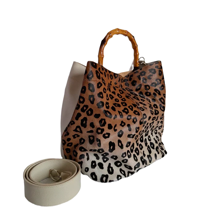 Claire Jaguar Women's Leather Bag Made of High-Quality Leather with Talcum