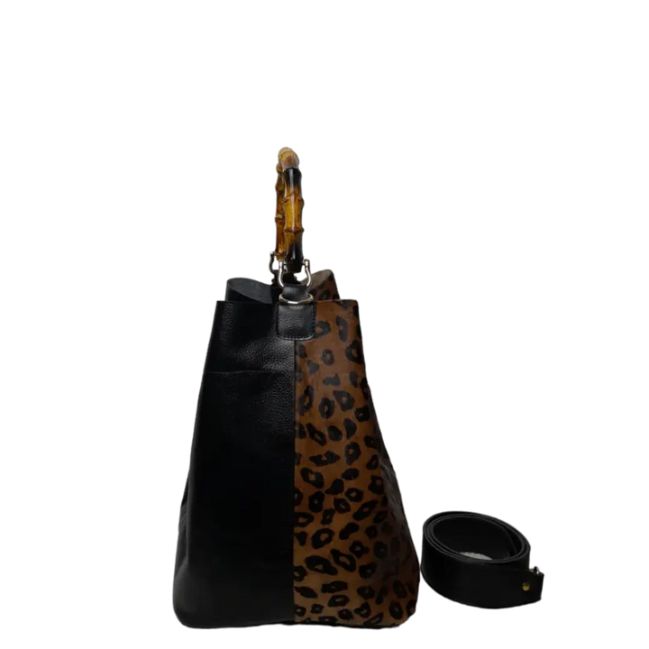 Claire Jaguar and Black Leather Bag for Women