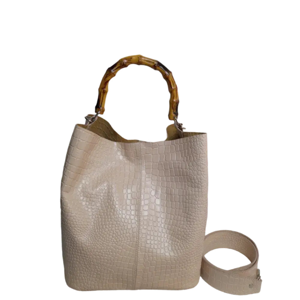 Claire Handbag in Nude Reptile Design