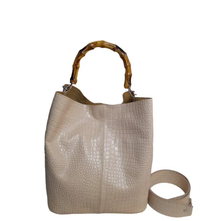 Claire Handbag in Nude Reptile Design