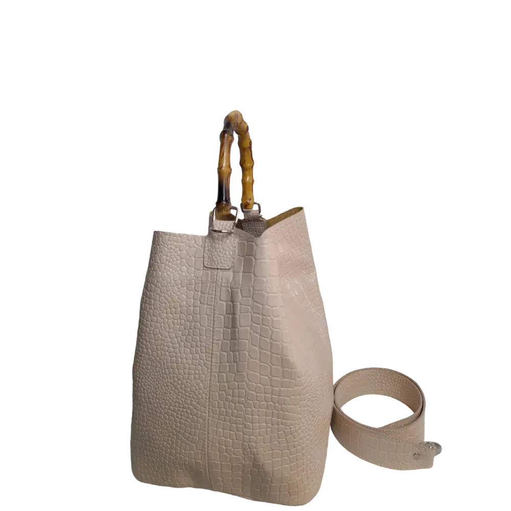 Claire Handbag in Nude Reptile Design