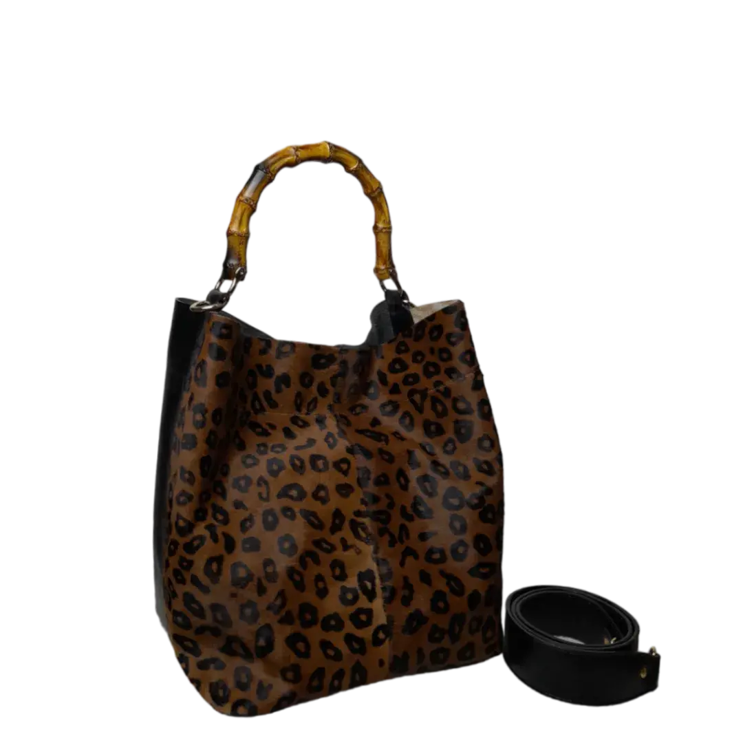 Claire Jaguar and Black Leather Bag for Women