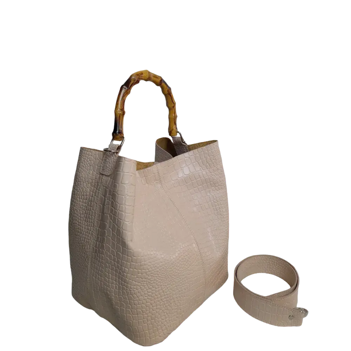 Claire Handbag in Nude Reptile Design