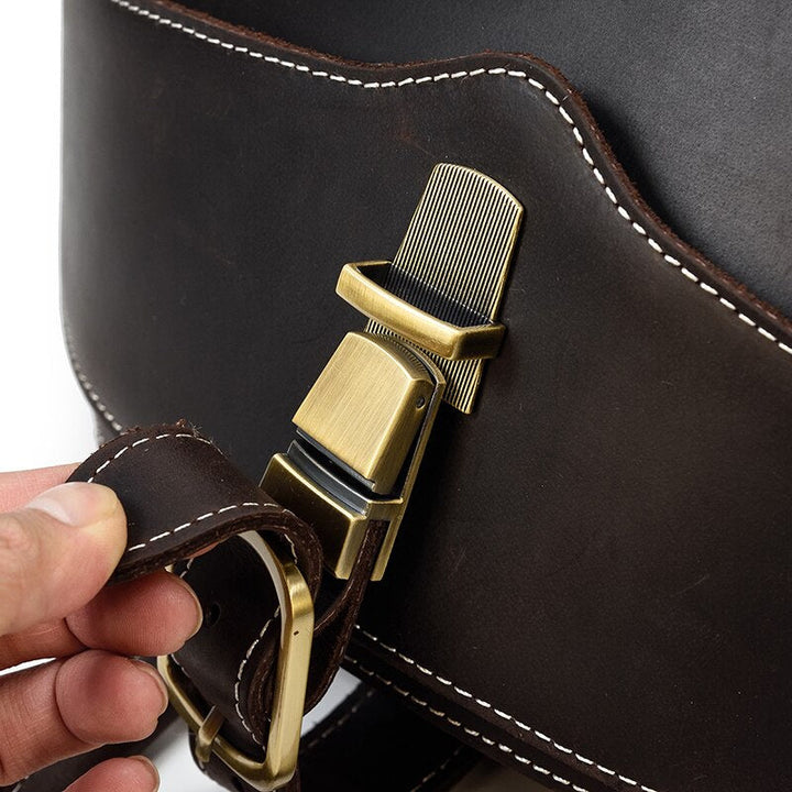 Leather Backpack in Beetle Style for Women
