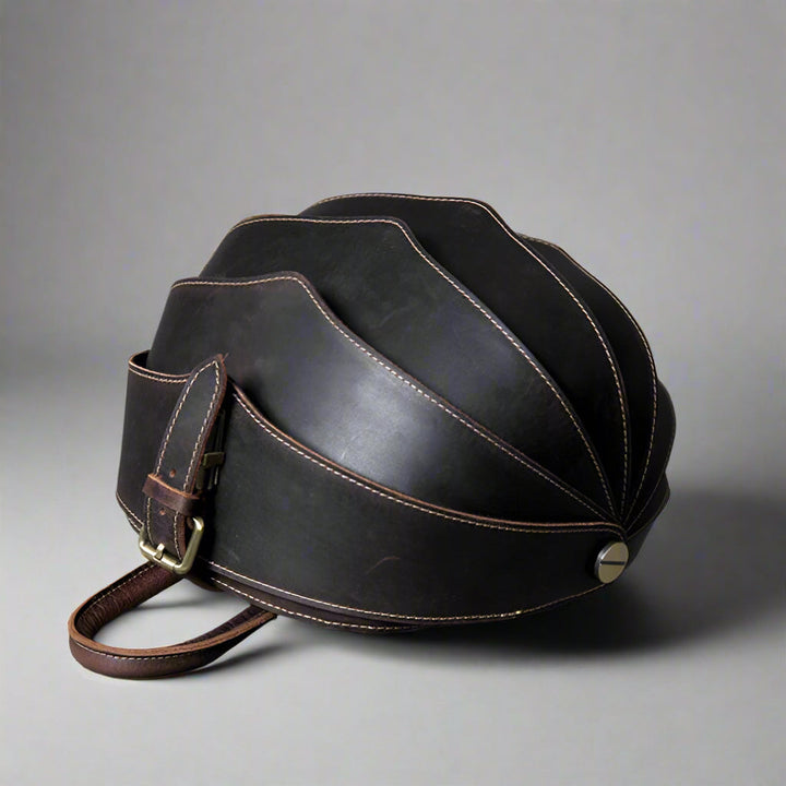 Leather Backpack in Beetle Style for Women