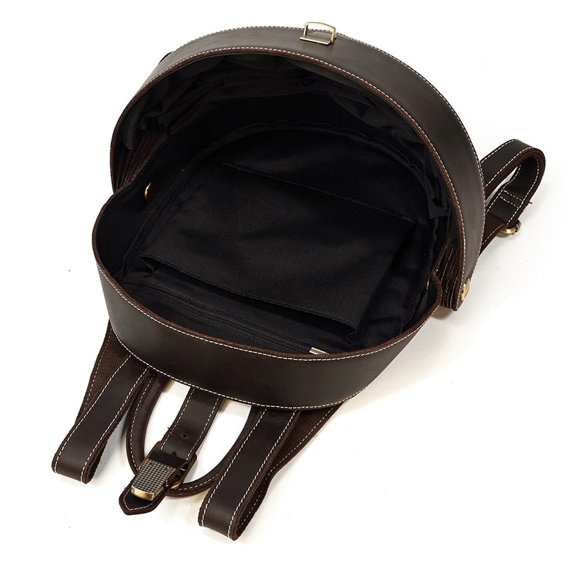 Leather Backpack in Beetle Style for Women