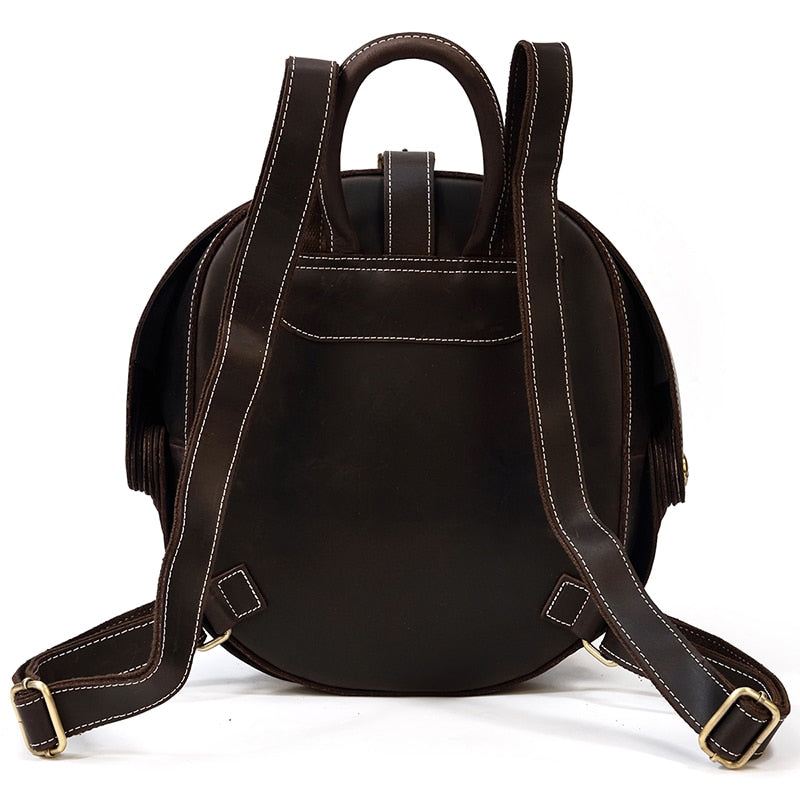 Leather Backpack in Beetle Style for Women
