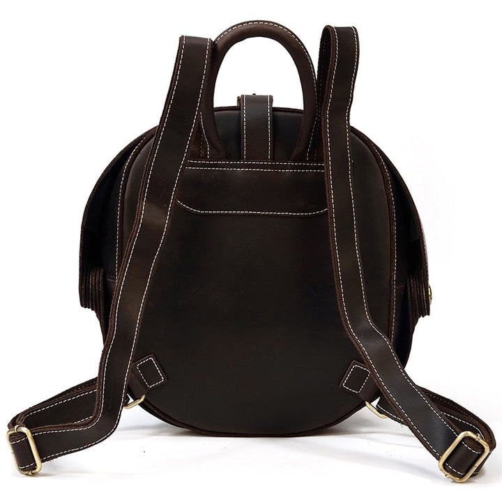 Leather Backpack in Beetle Style for Women