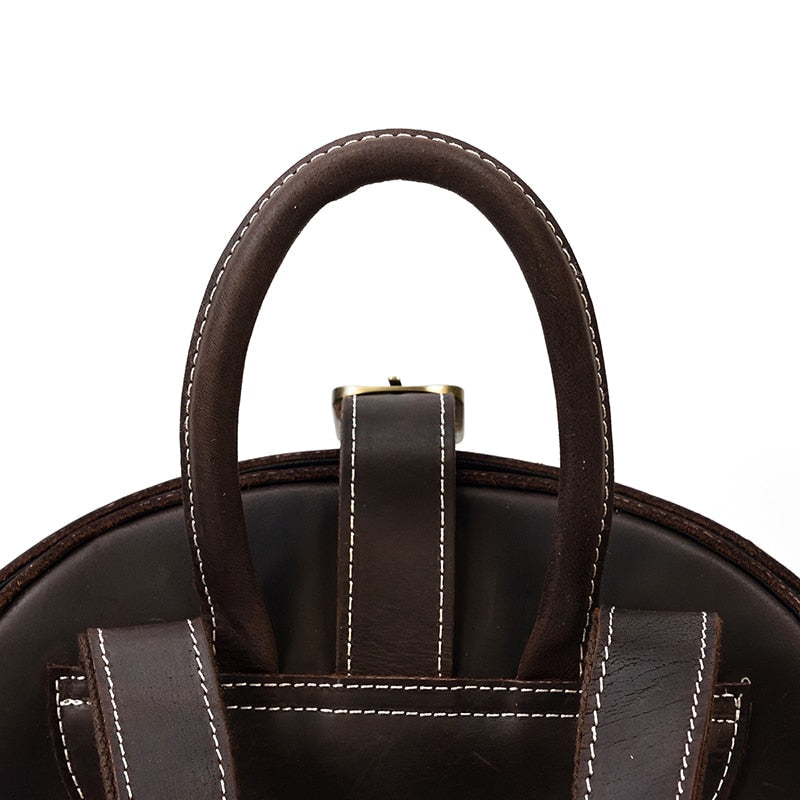 Leather Backpack in Beetle Style for Women