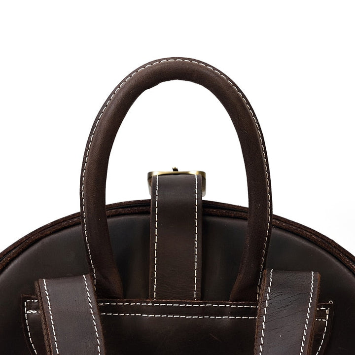 Leather Backpack in Beetle Style for Women