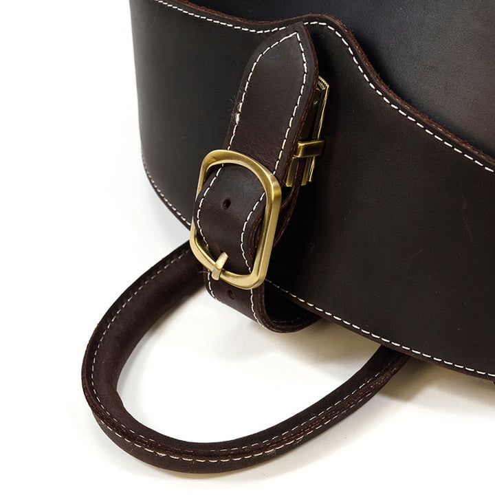 Leather Backpack in Beetle Style for Women