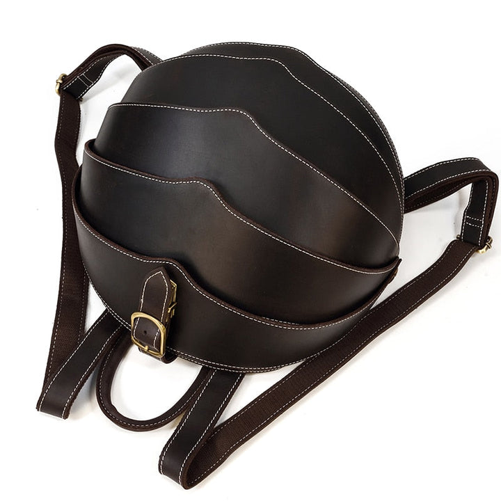 Leather Backpack in Beetle Style for Women