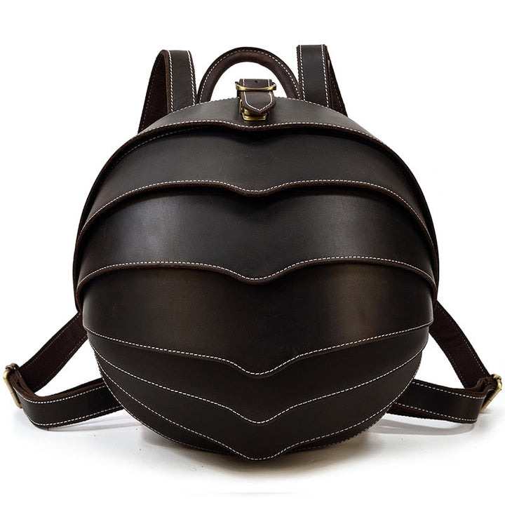 Leather Backpack in Beetle Style for Women