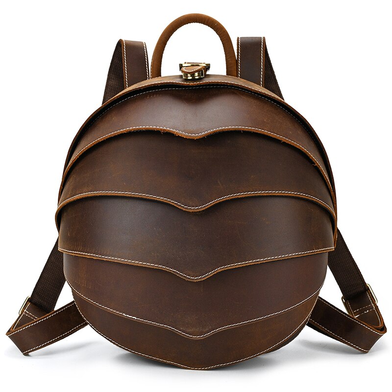 Leather Backpack in Beetle Style for Women