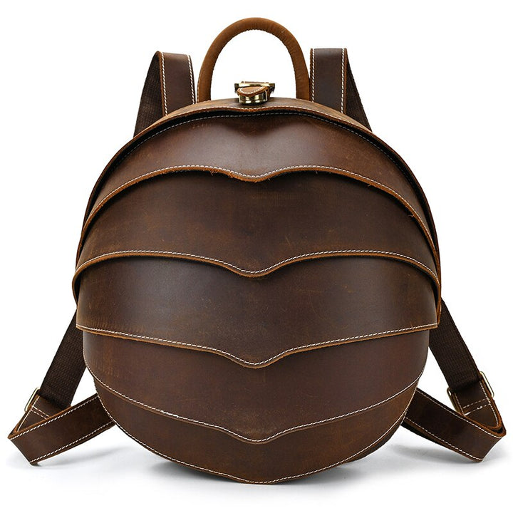Leather Backpack in Beetle Style for Women