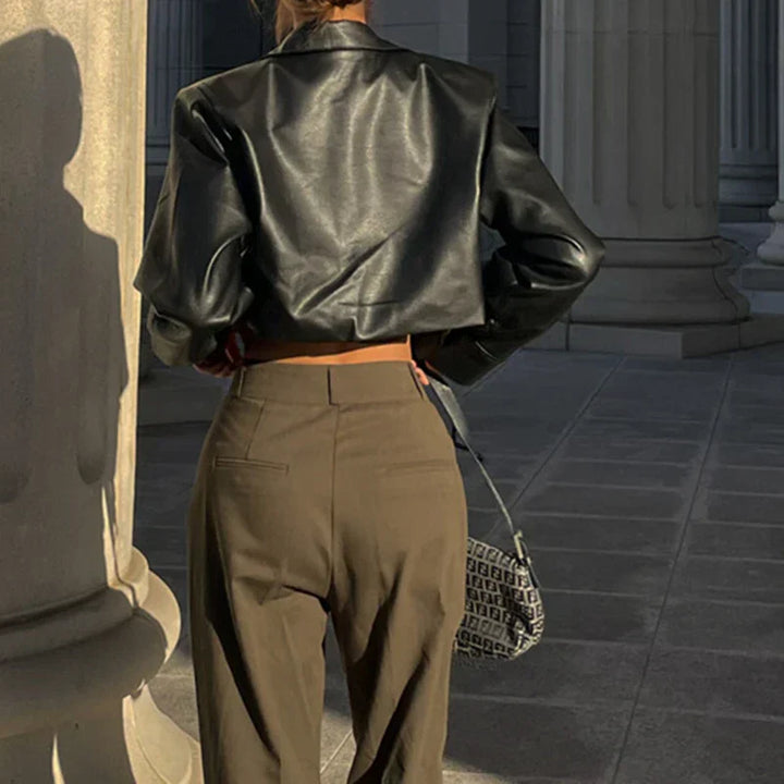 Élise™ | Stylish Faux Leather Jacket