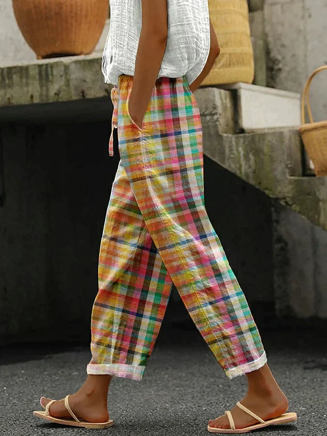 Michelle | Comfortable Checkered Pants